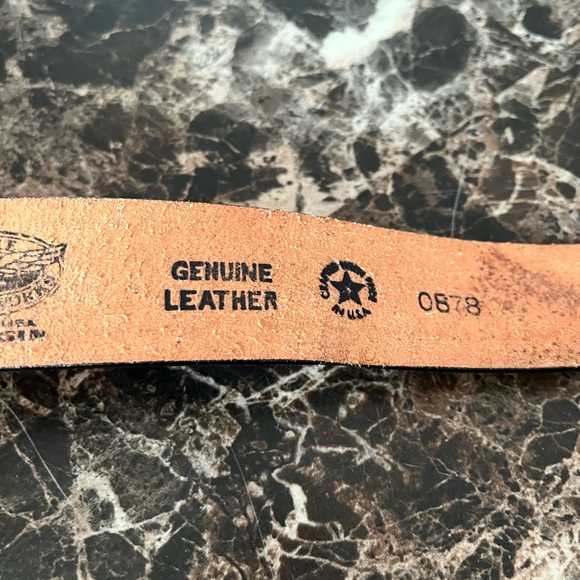 Eagle leather works leather belt with stag belt buckle size 34 - Picture 9 of 11